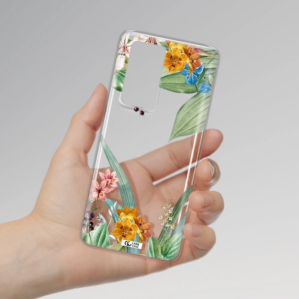 Summer Flower Vector Huawei P40 Pro Clear TPU Case