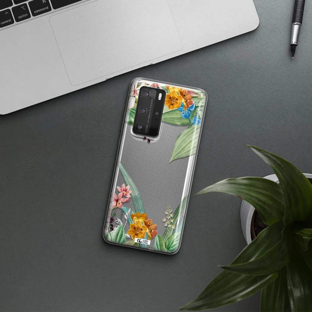 Summer Flower Vector Huawei P40 Pro Clear TPU Case