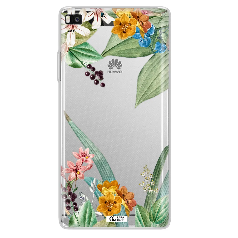 Summer Flower Vector Huawei P8 Clear TPU Case
