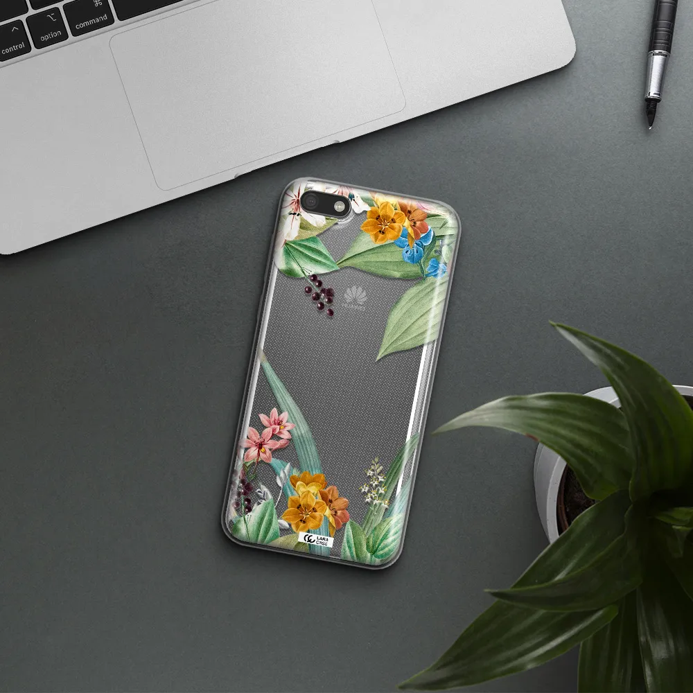 Summer Flower Vector Huawei Y5 2018 Clear TPU Case