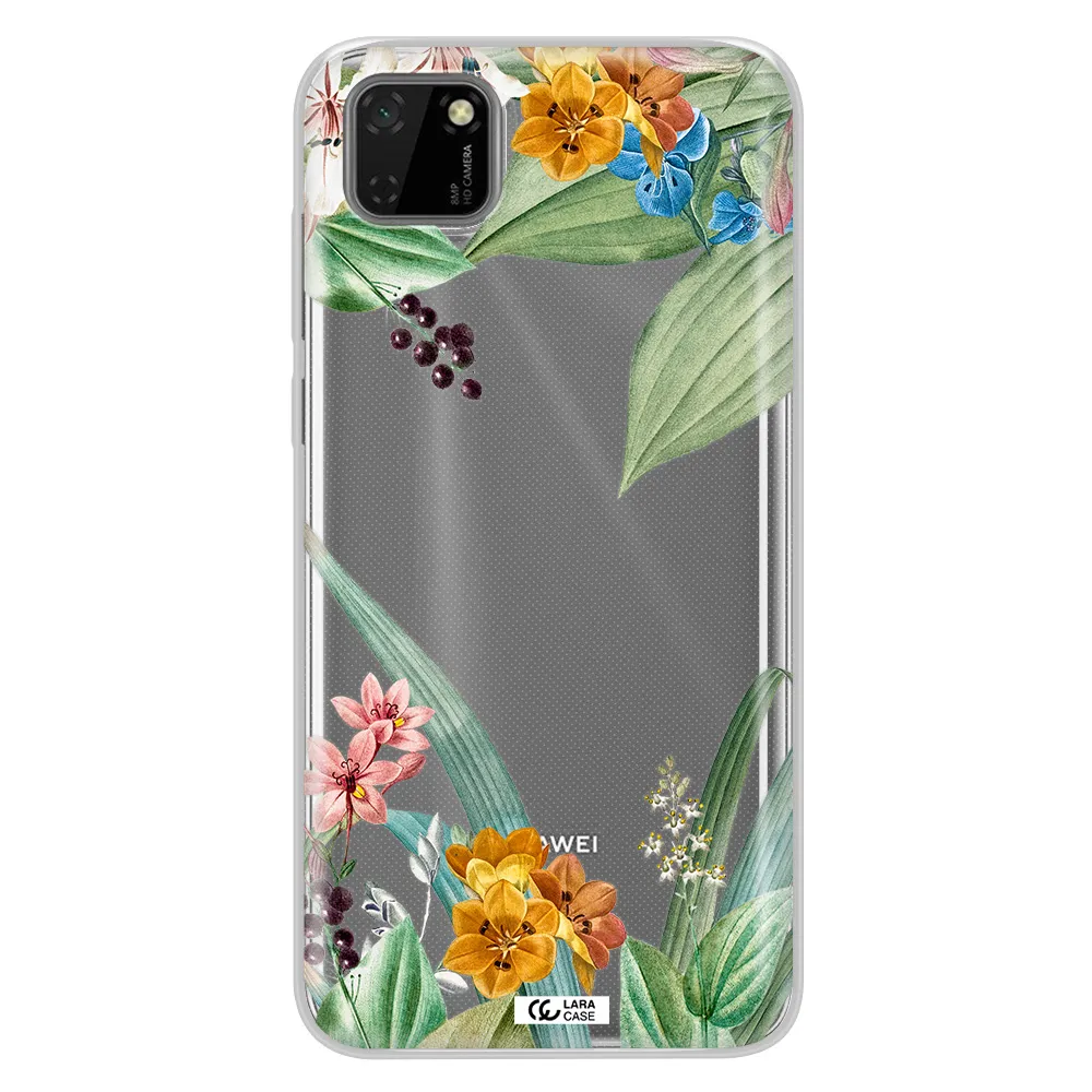 Summer Flower Vector Huawei Y5P Clear TPU Case