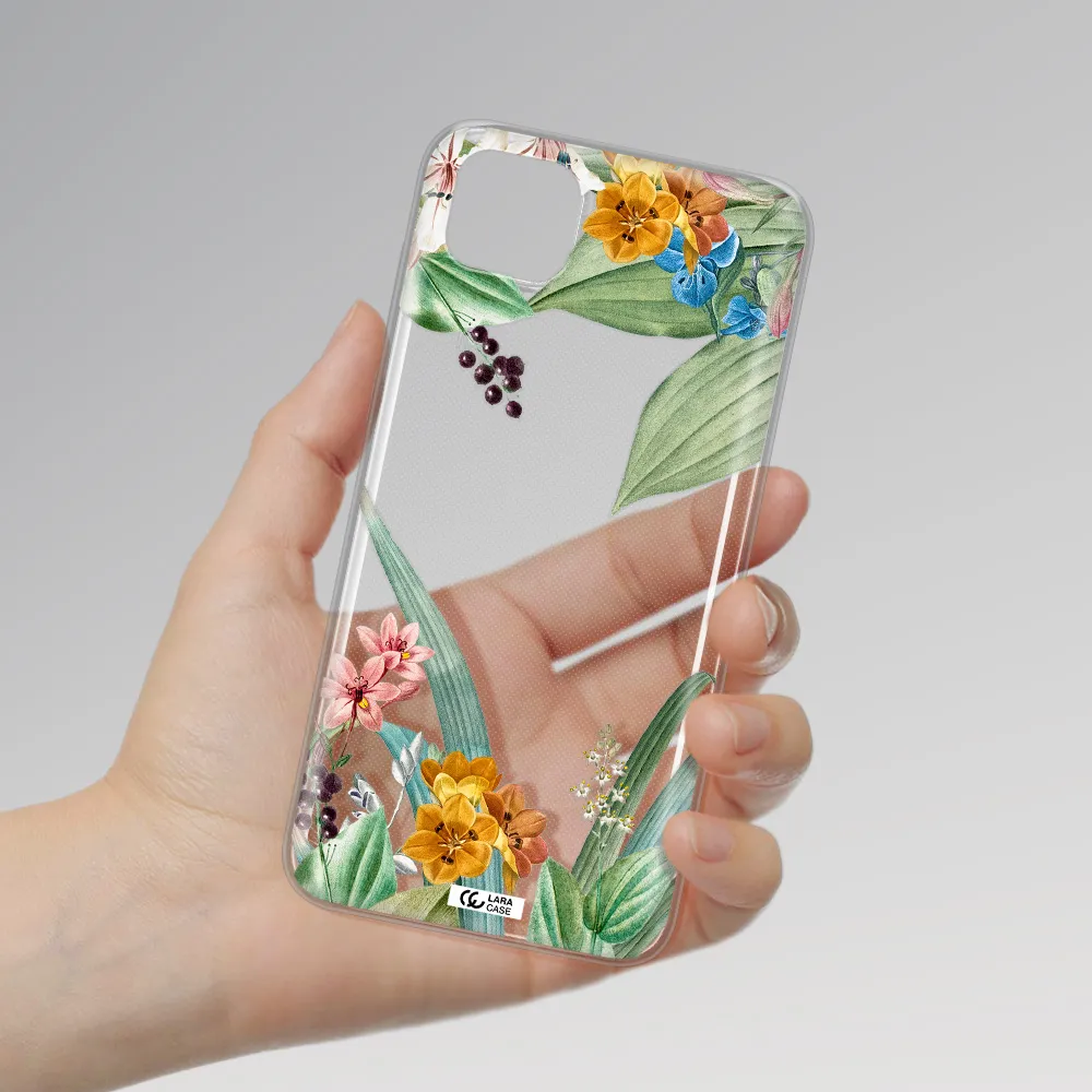 Summer Flower Vector Huawei Y5P Clear TPU Case