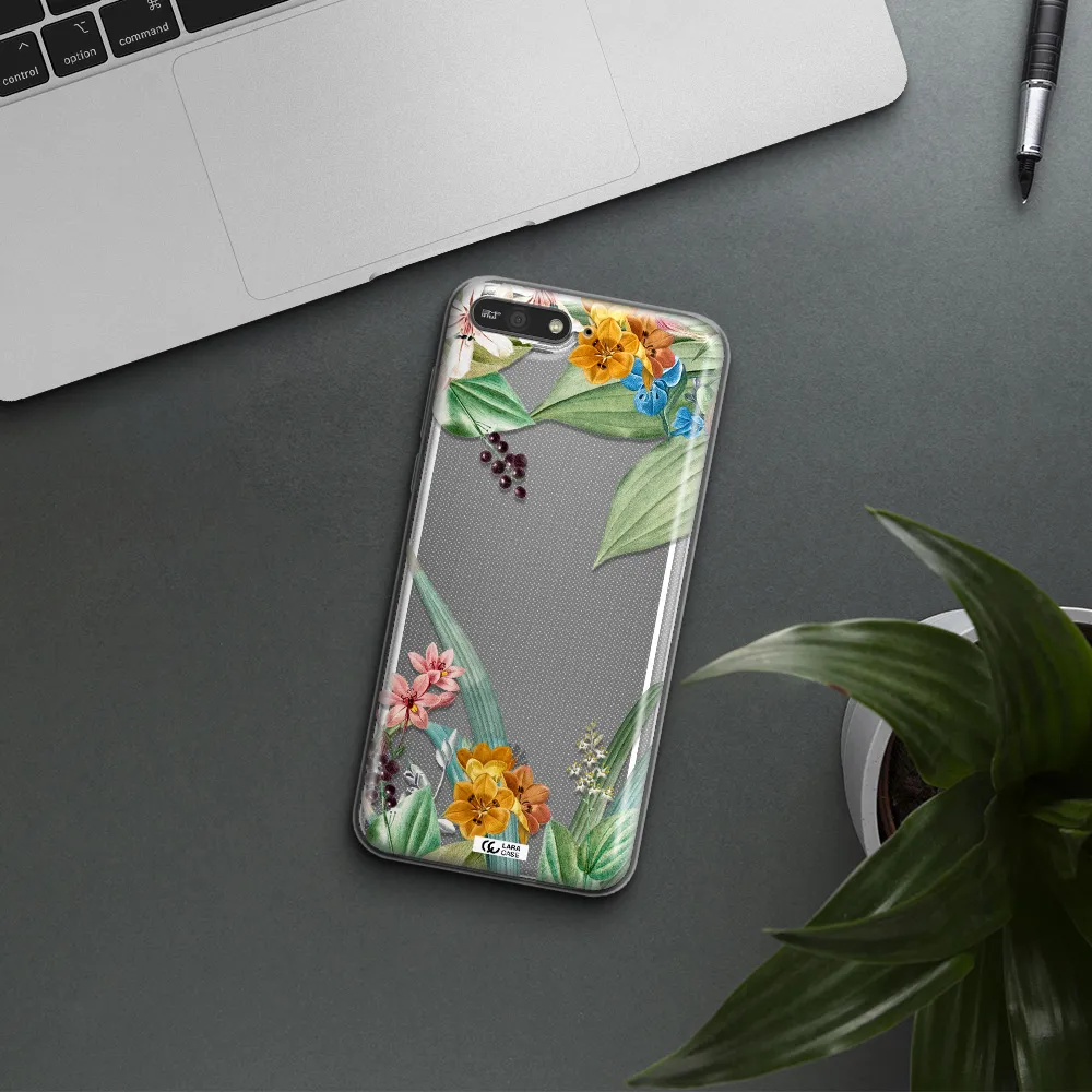 Summer Flower Vector Huawei Y6 2018 Clear TPU Case
