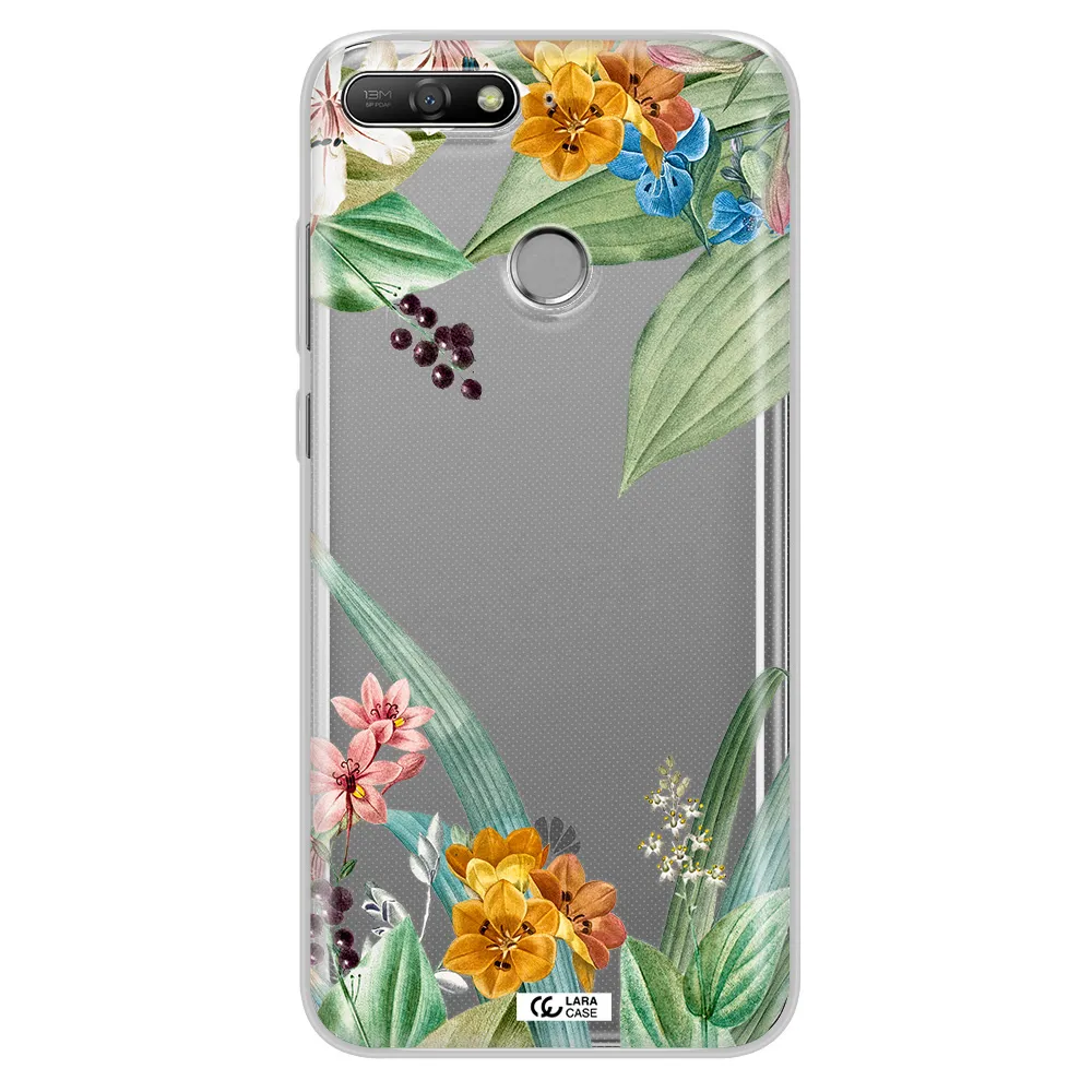 Summer Flower Vector Huawei Y6 Prime 2018 Clear TPU Case