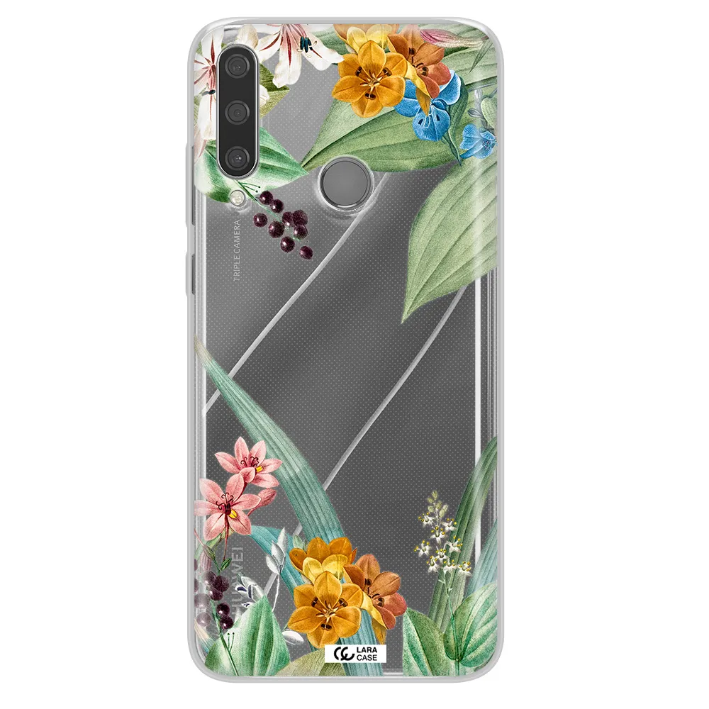 Summer Flower Vector Huawei Y6P Clear TPU Case