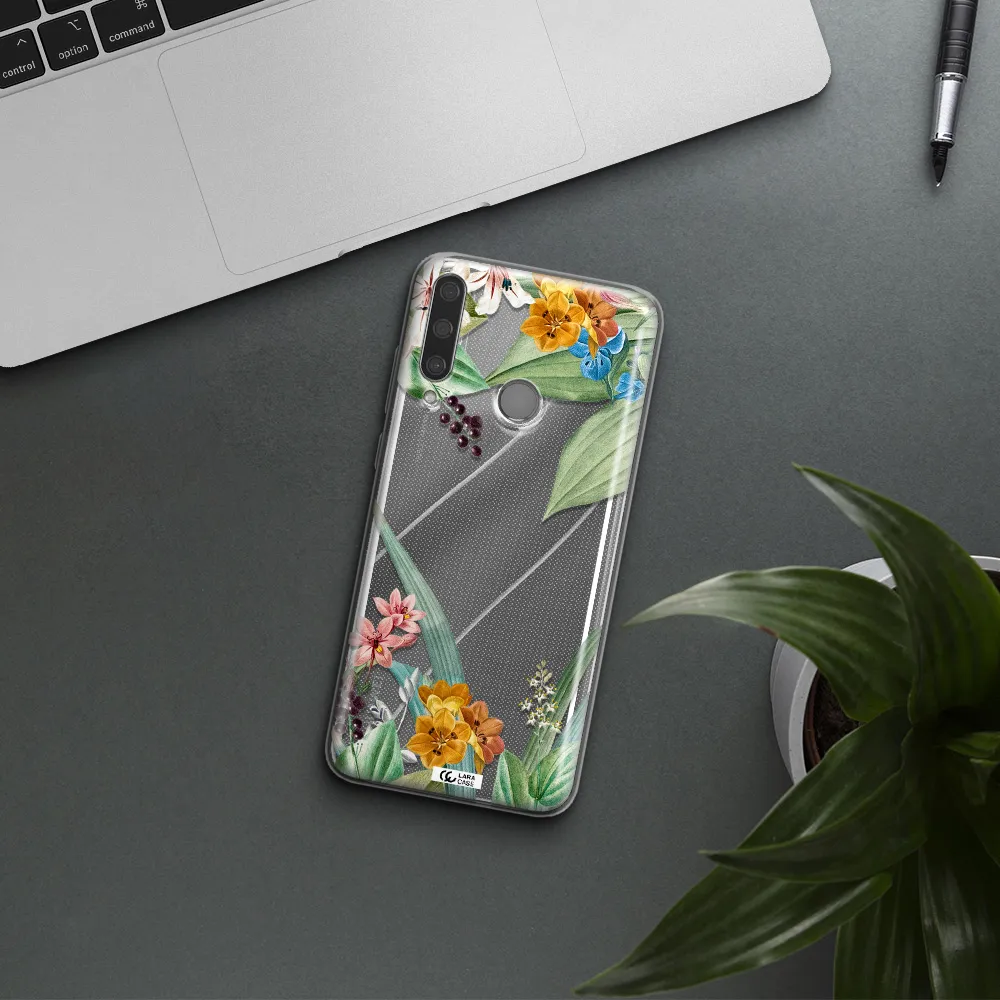 Summer Flower Vector Huawei Y6P Clear TPU Case