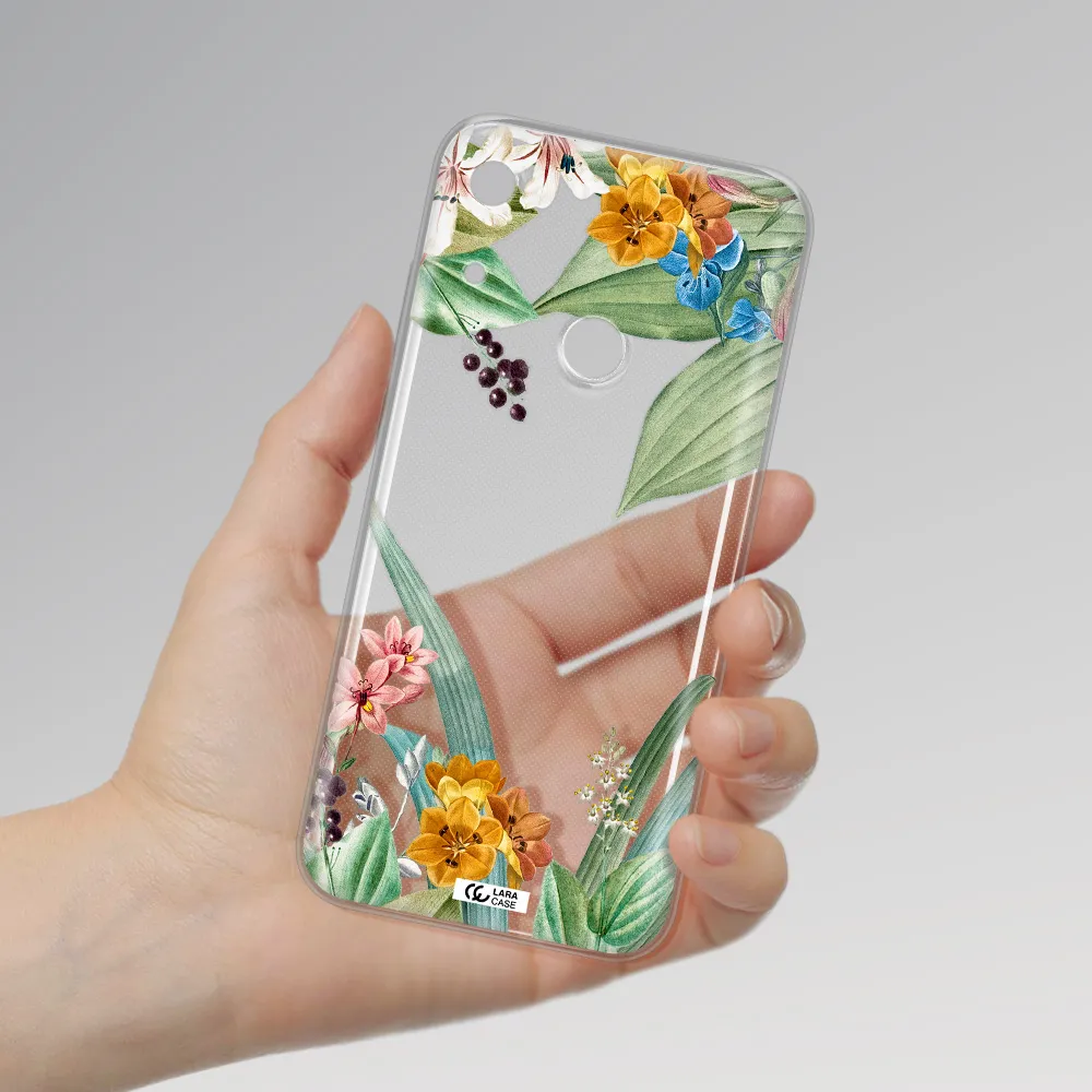 Summer Flower Vector Huawei Y6S Clear TPU Case