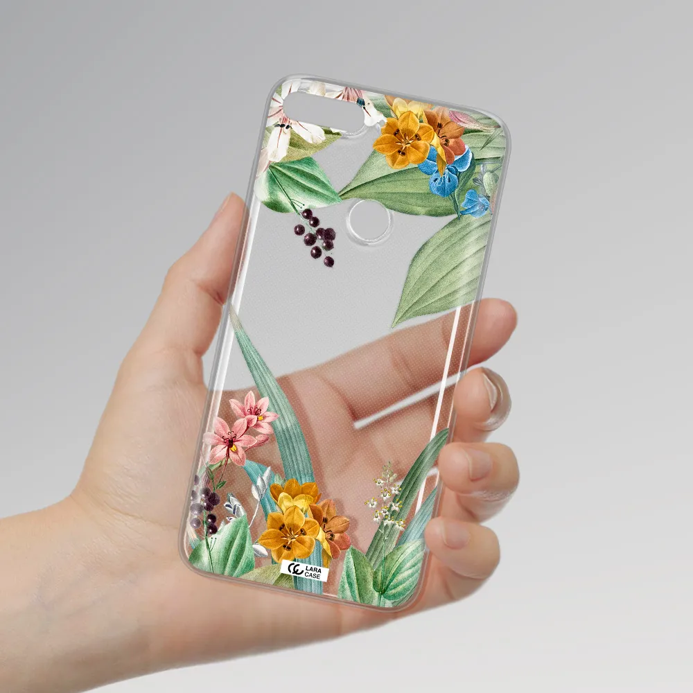 Summer Flower Vector Huawei Y7 2018 Clear TPU Case