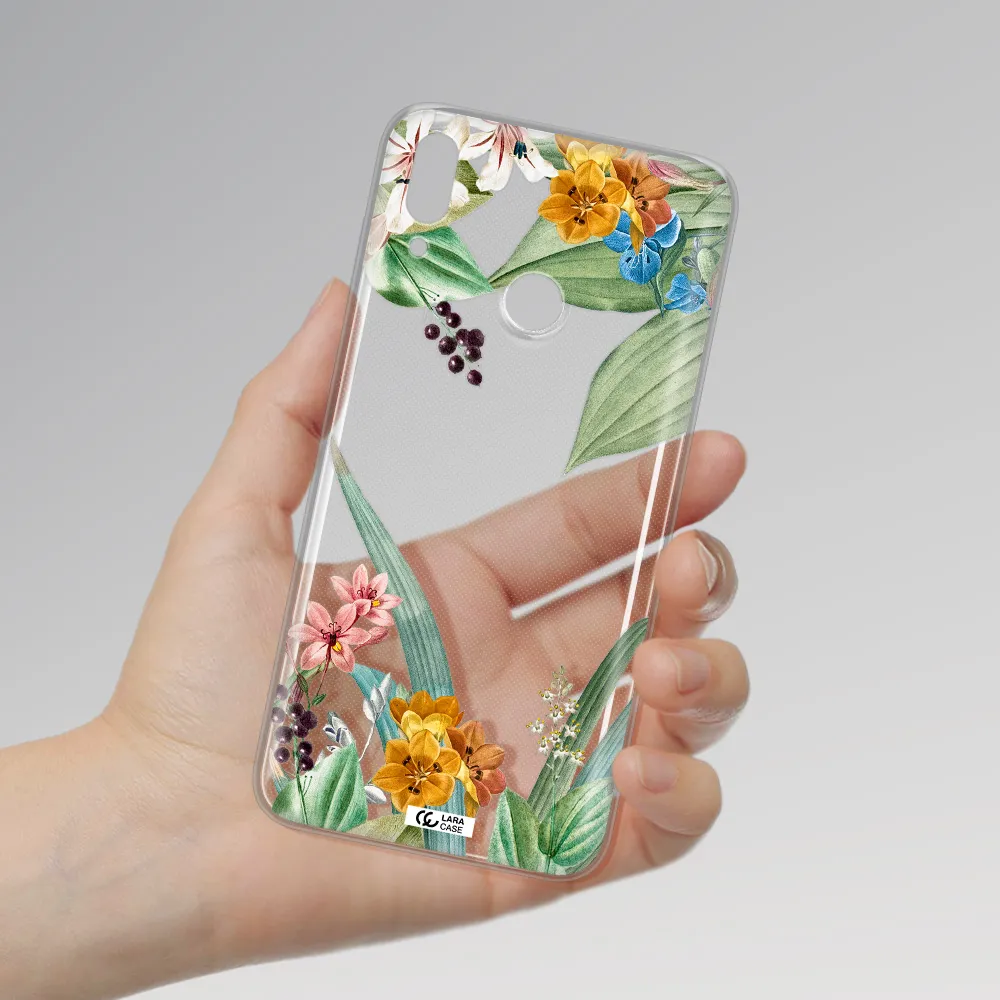 Summer Flower Vector Huawei Y7 2019 Clear TPU Case