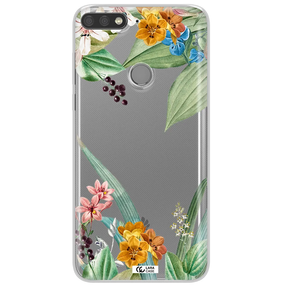 Summer Flower Vector Huawei Y7 Prime 2018 Clear TPU Case