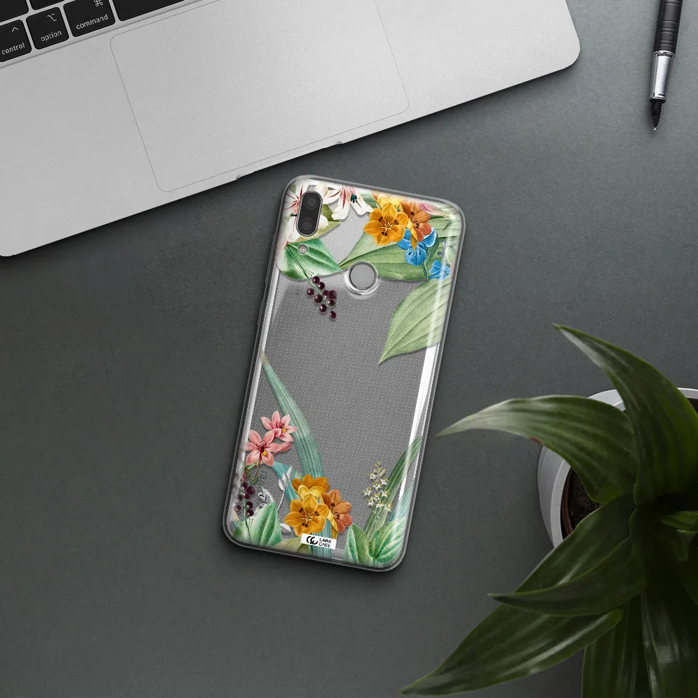Summer Flower Vector Huawei Y9 2019 Clear TPU Case