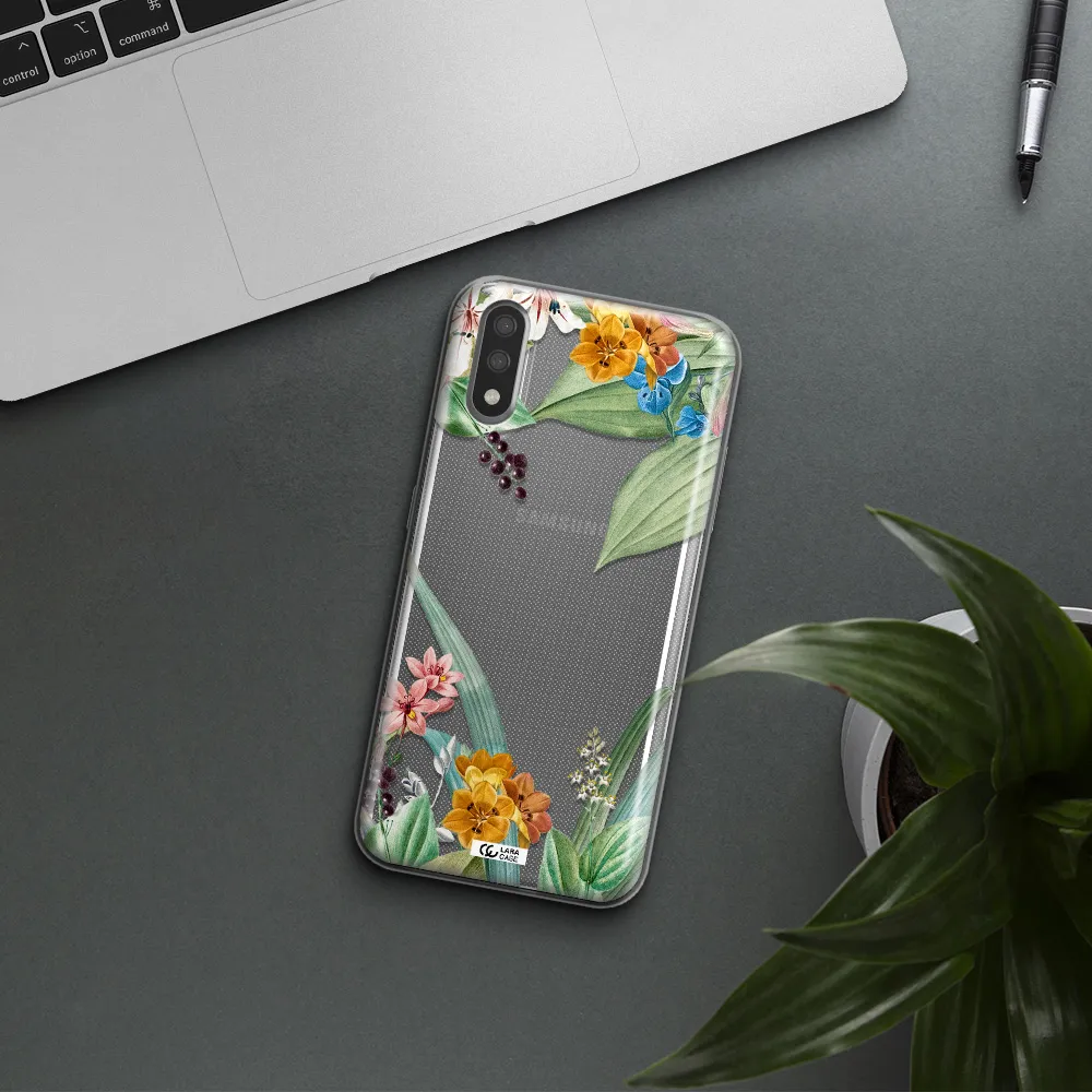 Summer Flower Vector Samsung A01 Clear TPU Case