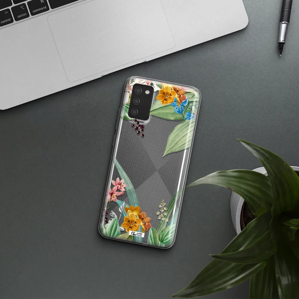 Summer Flower Vector Samsung A02S Clear TPU Case
