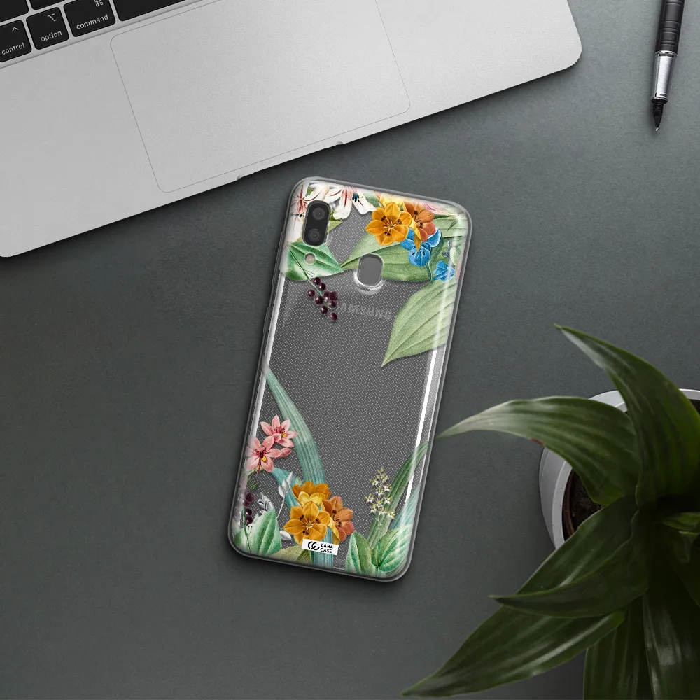 Summer Flower Vector Samsung A20 Clear TPU Case