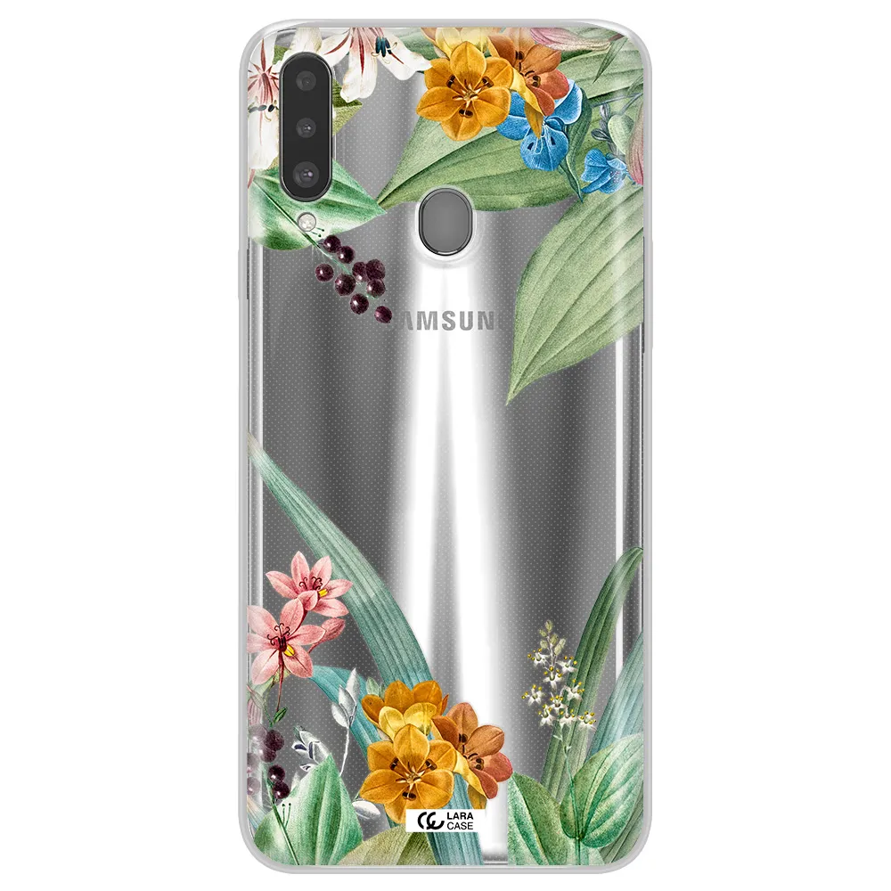 Summer Flower Vector Samsung A20S Clear TPU Case