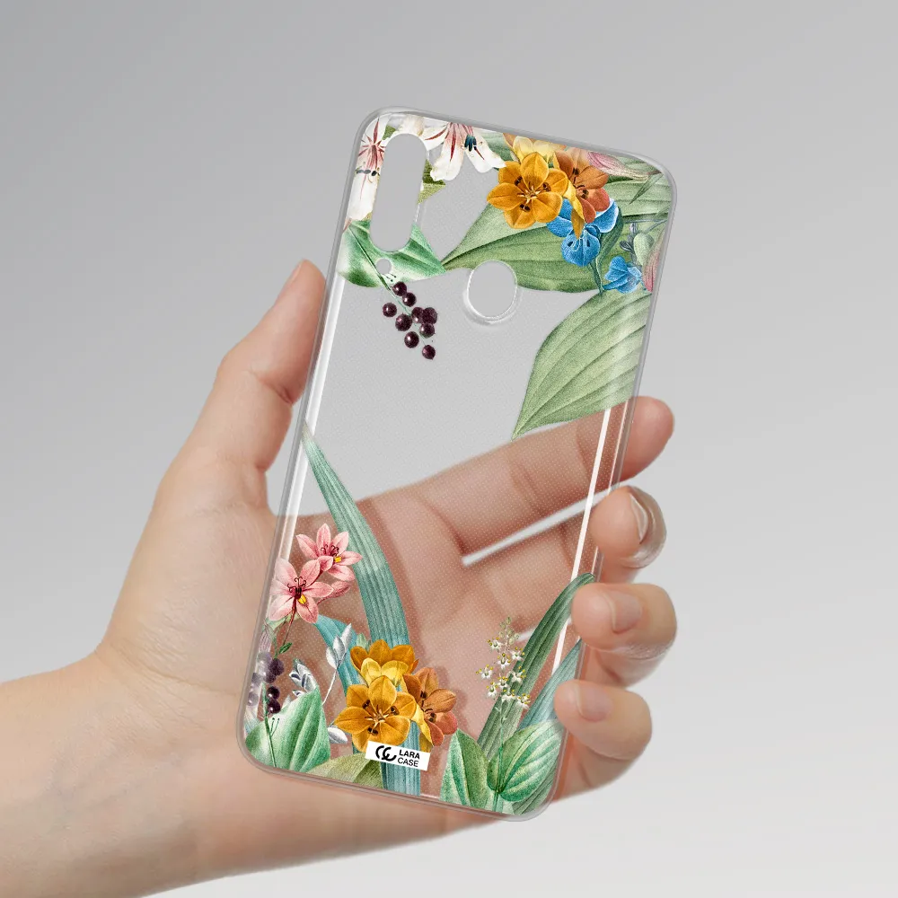 Summer Flower Vector Samsung A20S Clear TPU Case