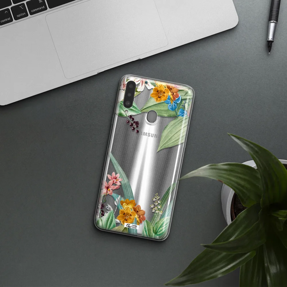 Summer Flower Vector Samsung A20S Clear TPU Case