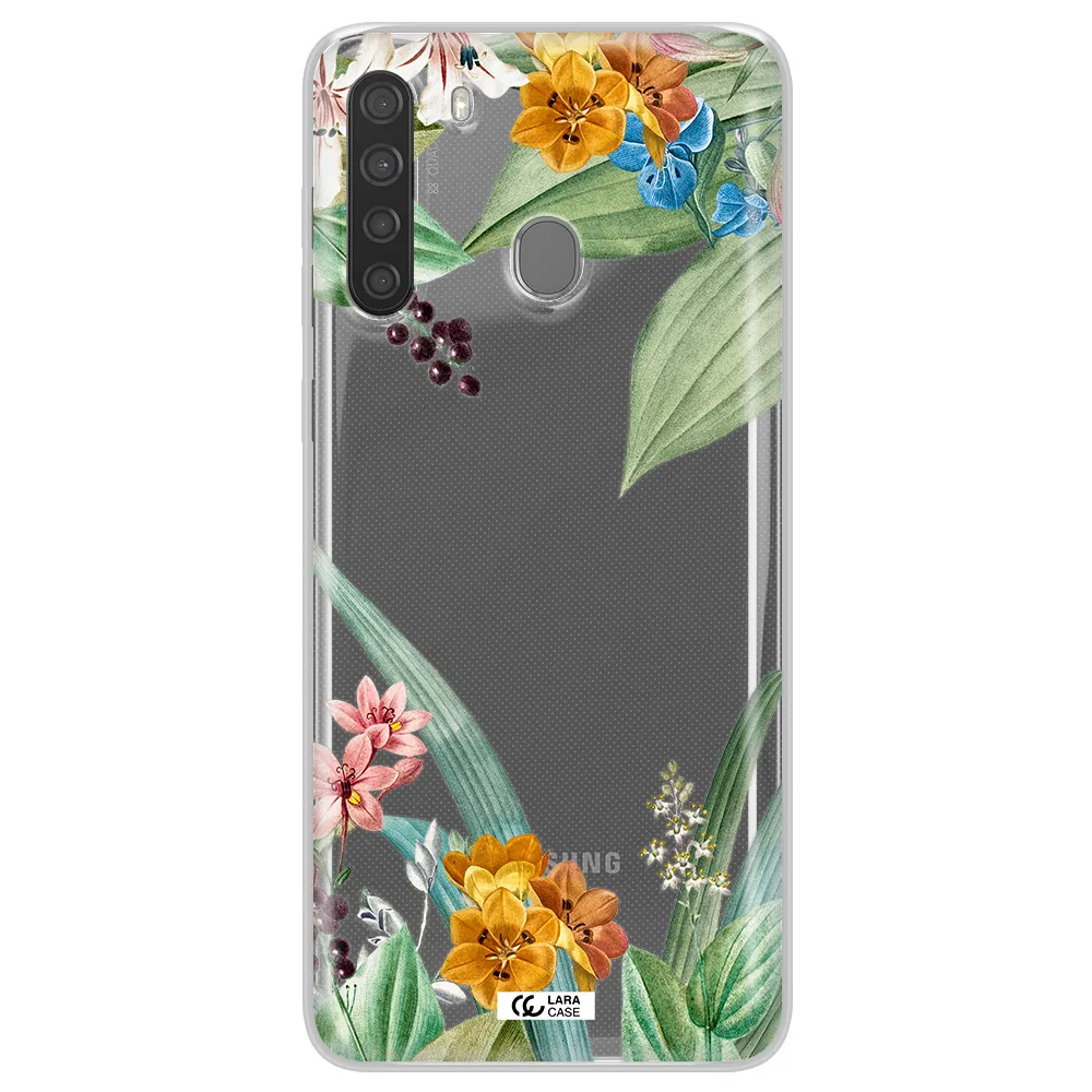 Summer Flower Vector Samsung A21 Clear TPU Case