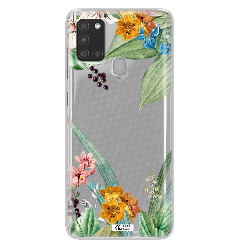 Summer Flower Vector Samsung A21S Clear TPU Case