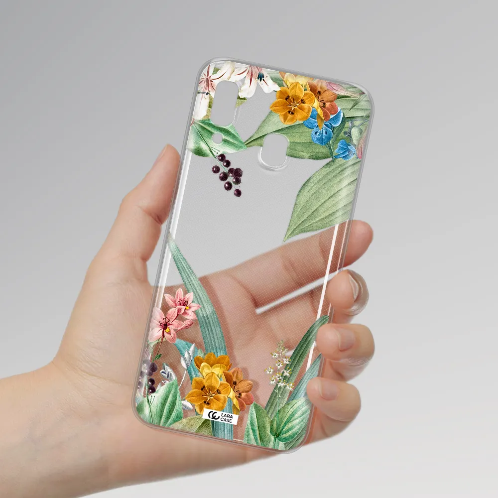Summer Flower Vector Samsung A30 Clear TPU Case