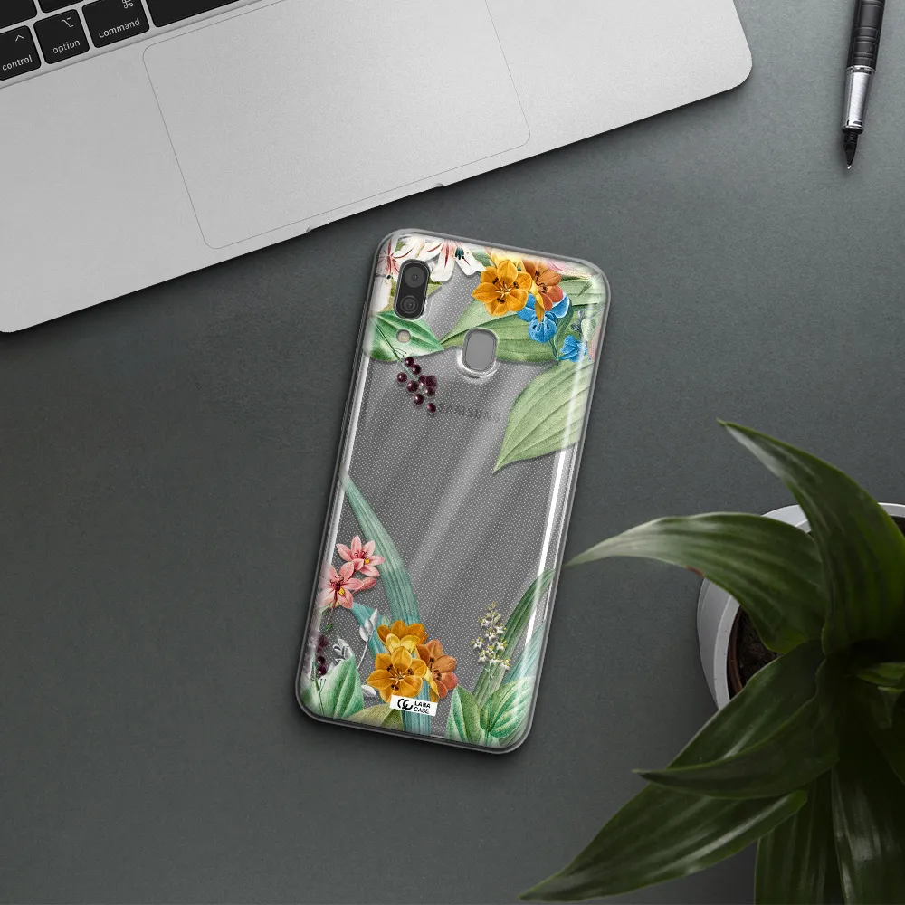 Summer Flower Vector Samsung A30 Clear TPU Case