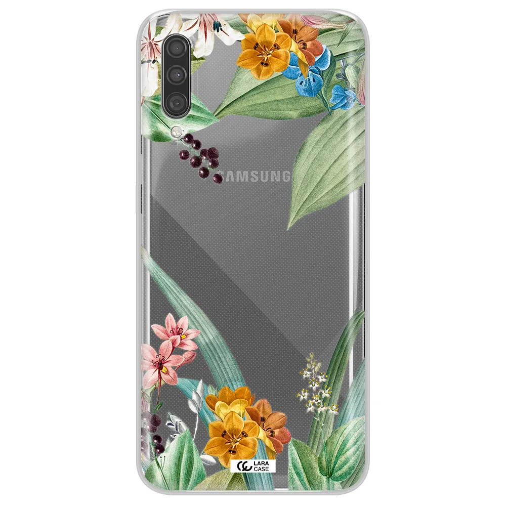 Summer Flower Vector Samsung A30S Clear TPU Case