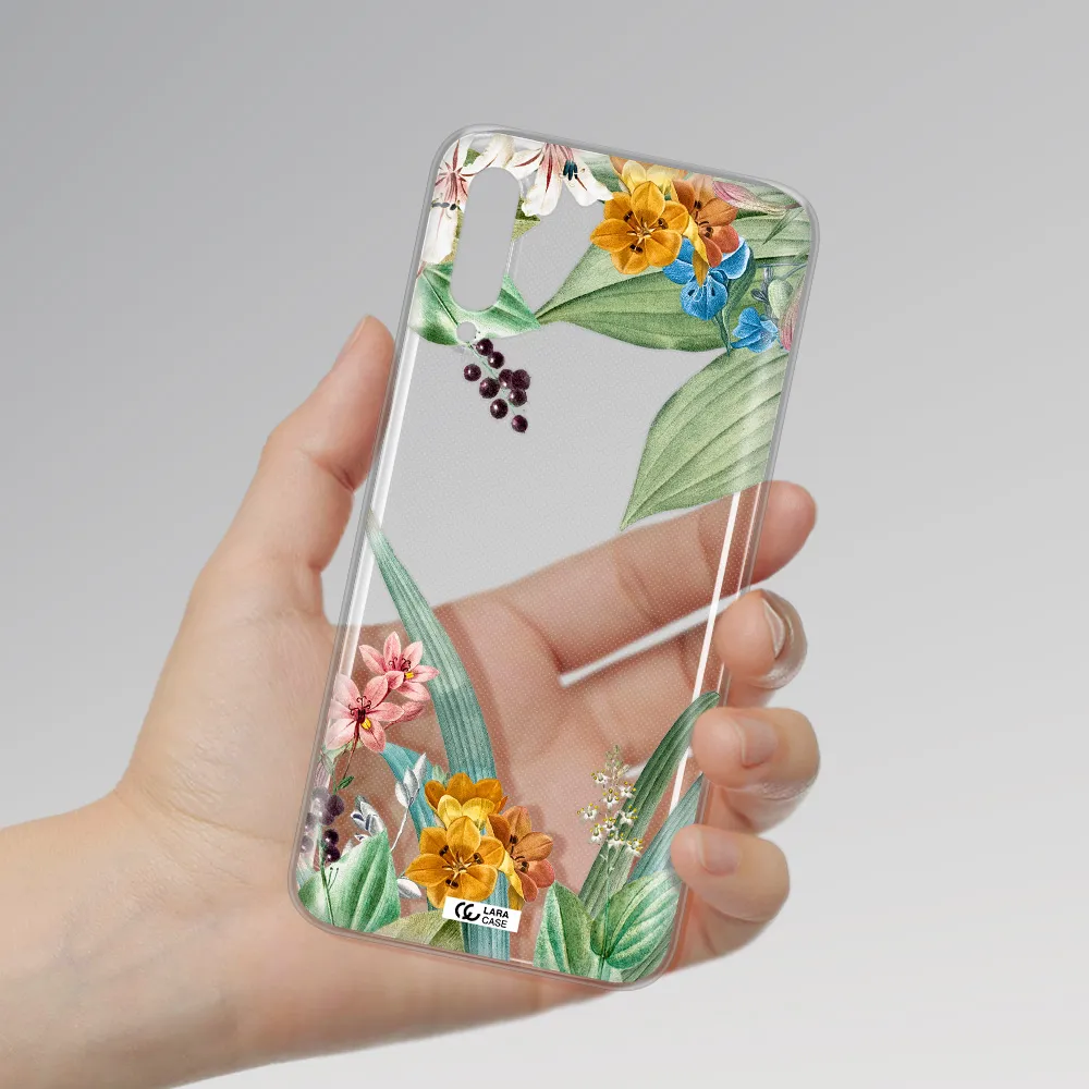 Summer Flower Vector Samsung A30S Clear TPU Case