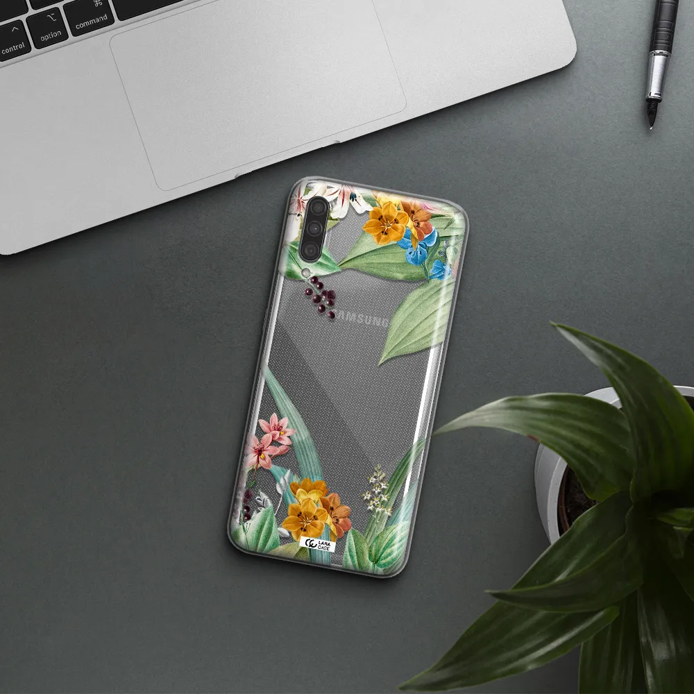 Summer Flower Vector Samsung A30S Clear TPU Case
