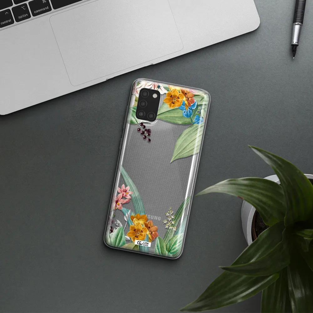 Summer Flower Vector Samsung A31 Clear TPU Case