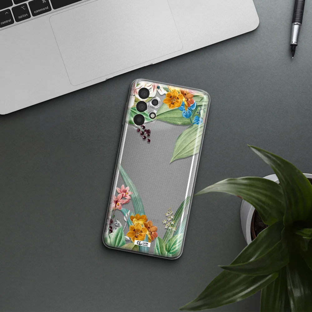 Summer Flower Vector Samsung A32 Clear TPU Case