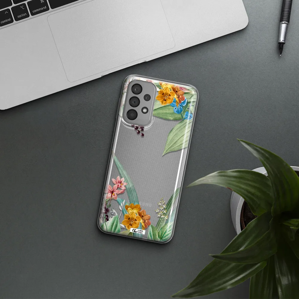 Summer Flower Vector Samsung A33 Clear TPU Case