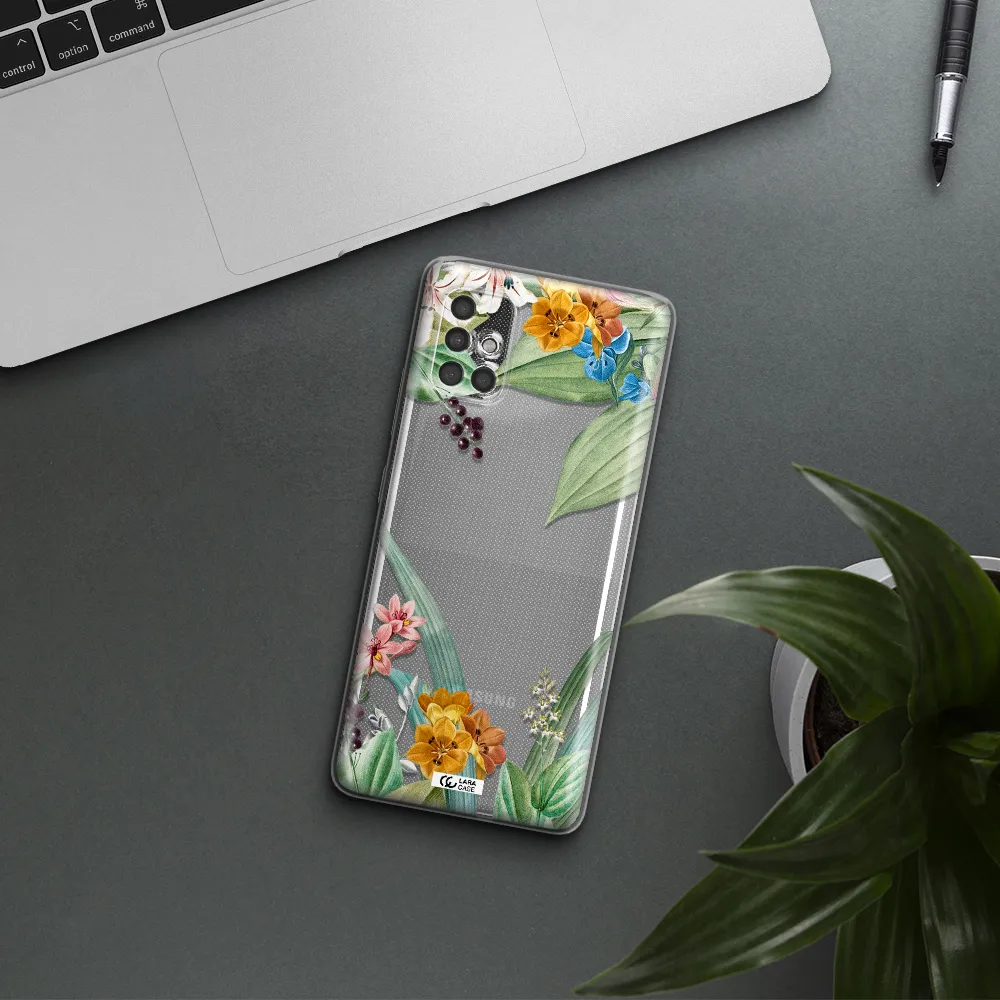 Summer Flower Vector Samsung A40S Clear Tpu Case