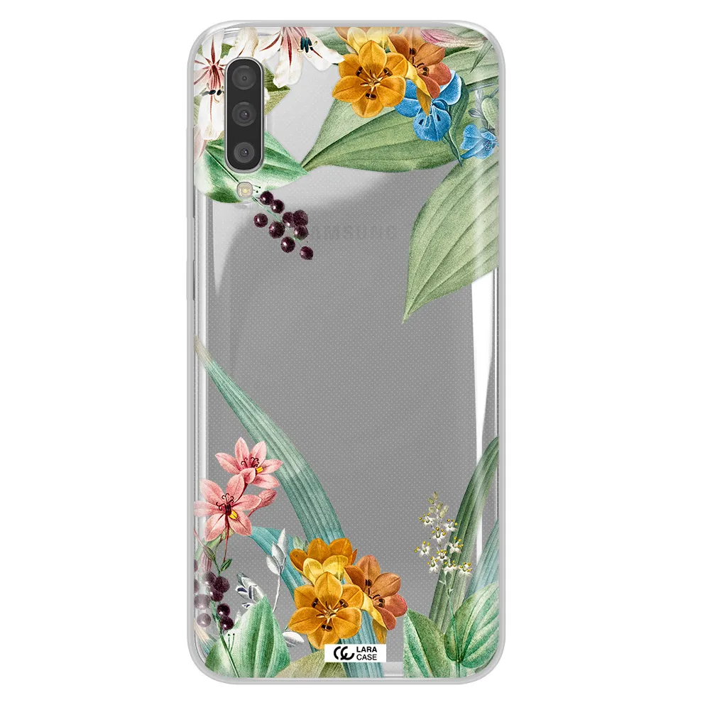 Summer Flower Vector Samsung A50 Clear TPU Case
