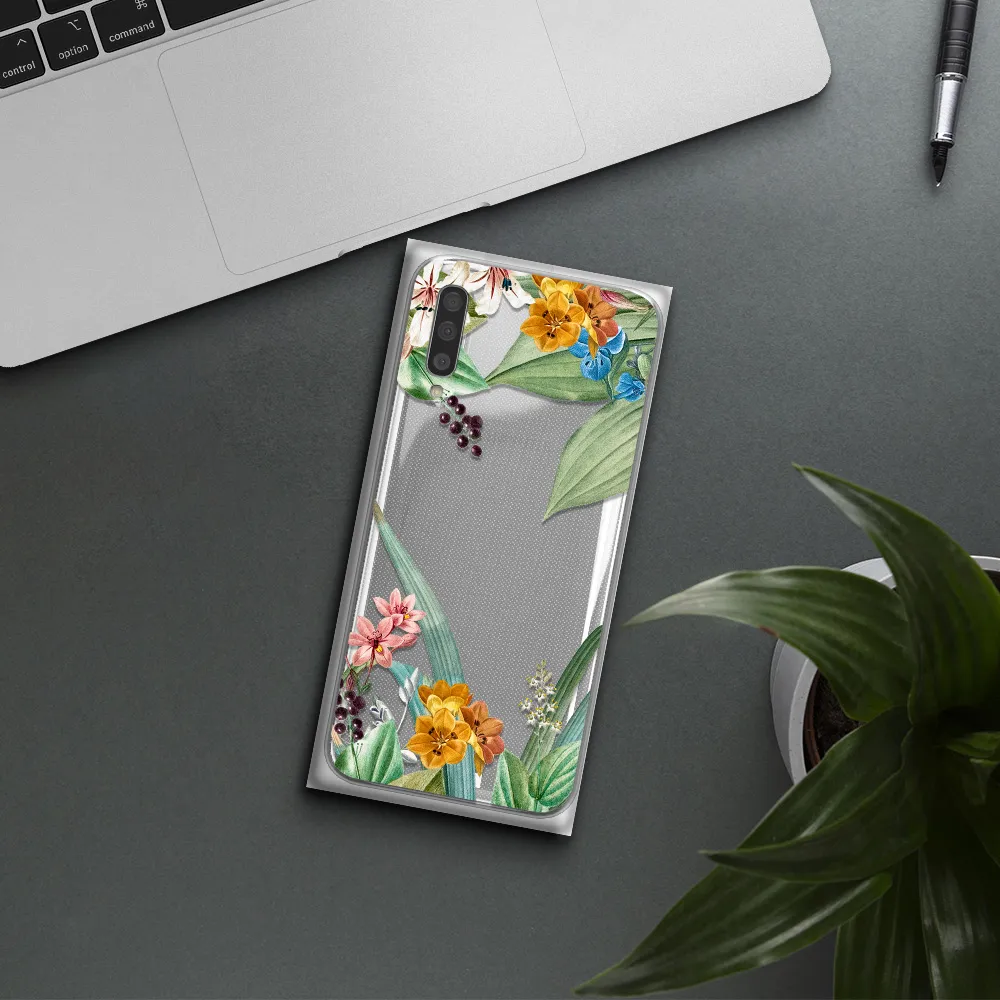 Summer Flower Vector Samsung A50S Clear Tpu Case