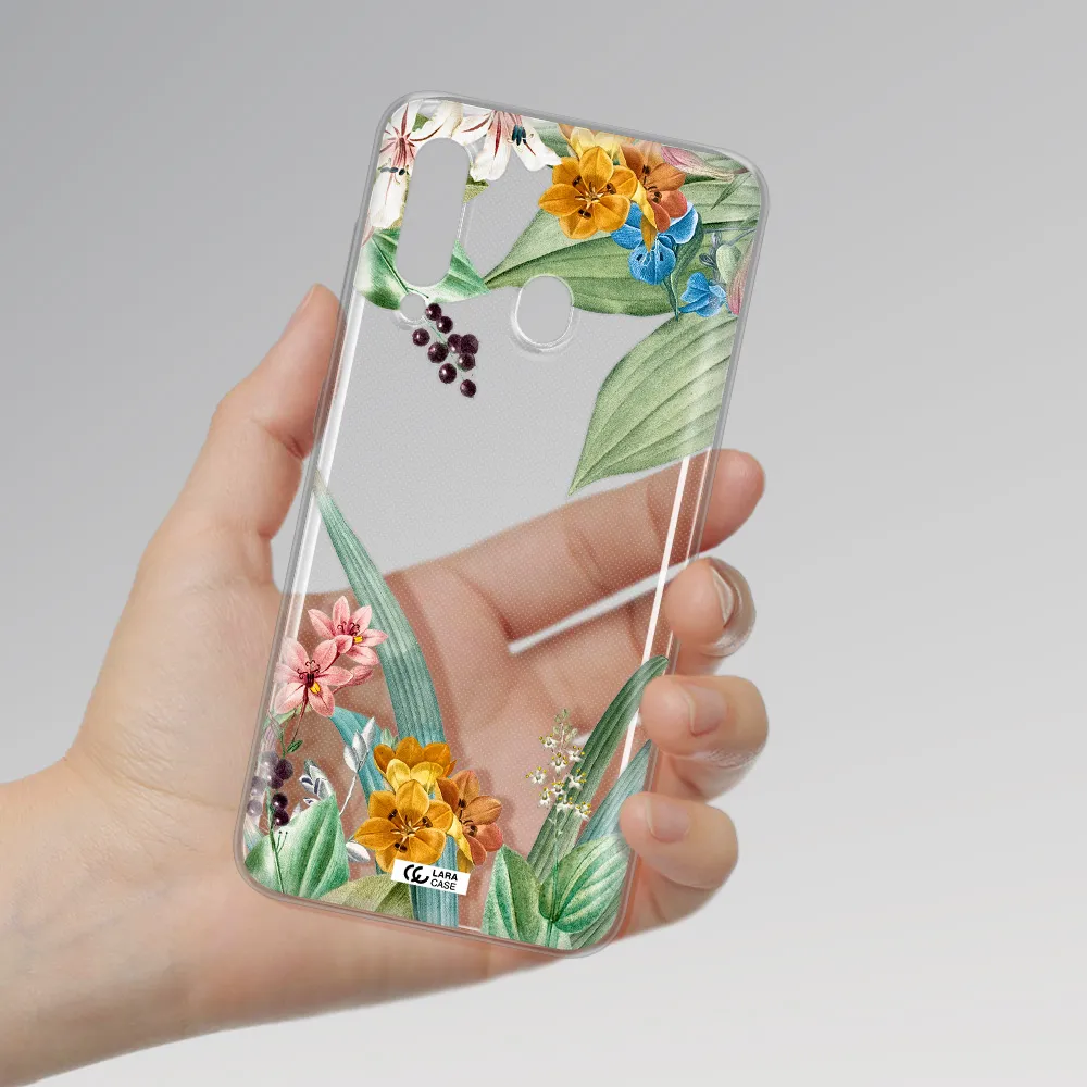 Summer Flower Vector Samsung A60 Clear TPU Case