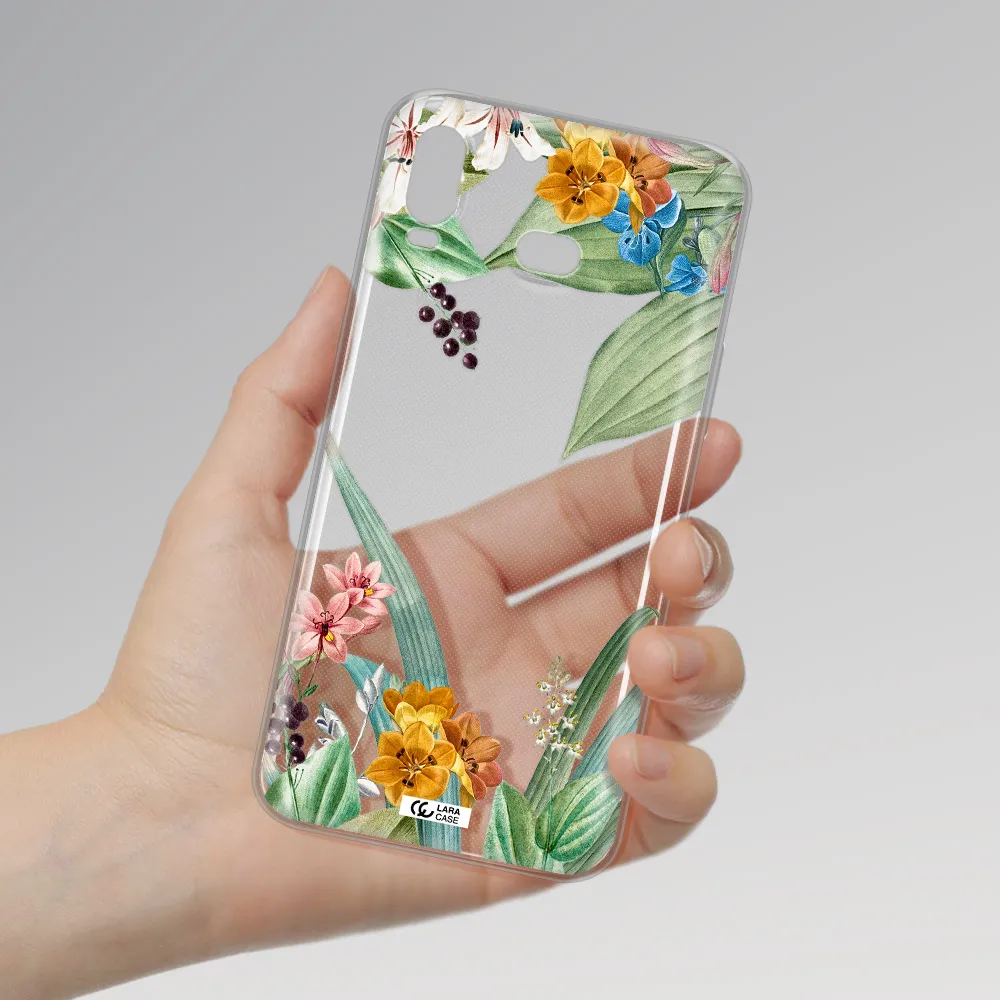 Summer Flower Vector Samsung A6S Clear TPU Case