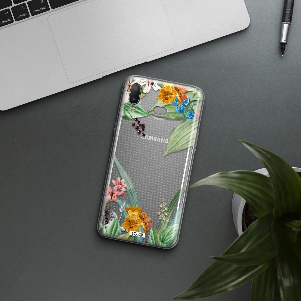 Summer Flower Vector Samsung A6S Clear TPU Case