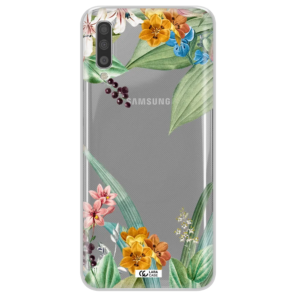 Summer Flower Vector Samsung A70 Clear TPU Case