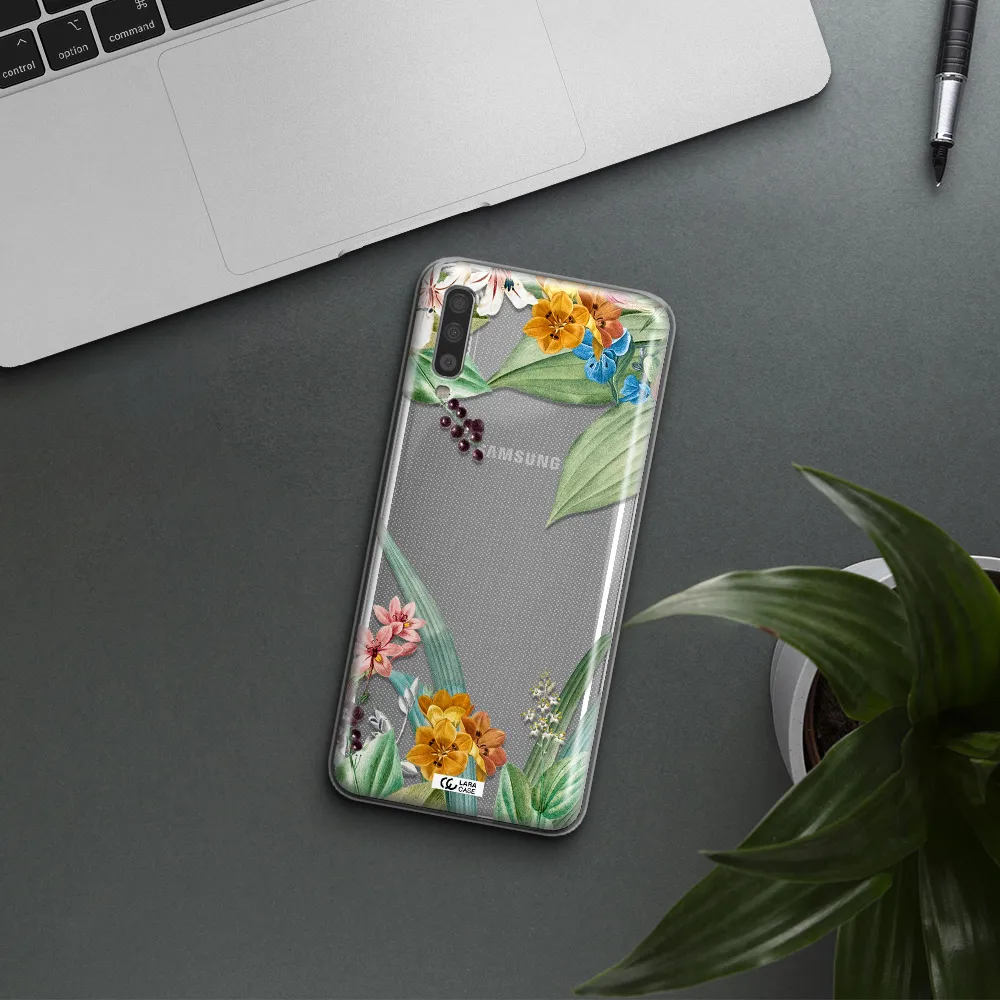 Summer Flower Vector Samsung A70 Clear TPU Case