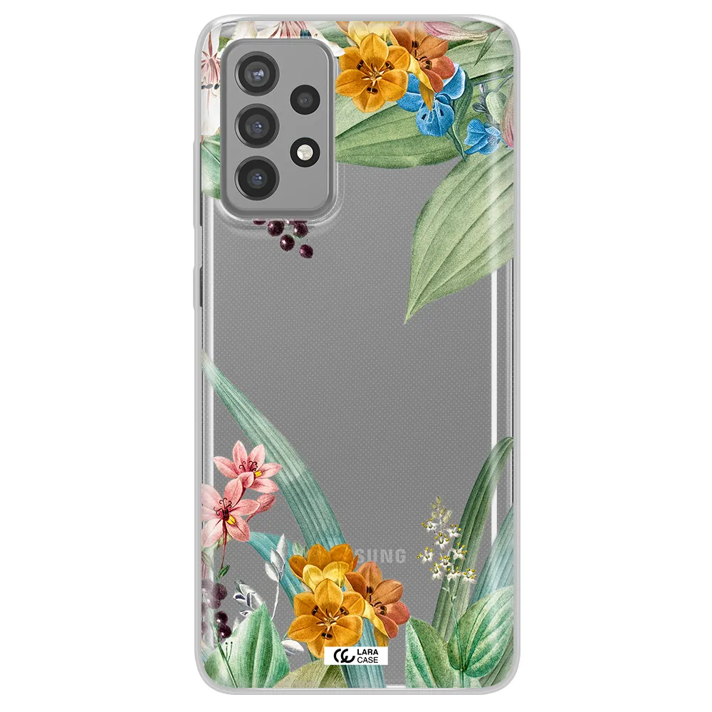 Summer Flower Vector Samsung A72 Clear TPU Case