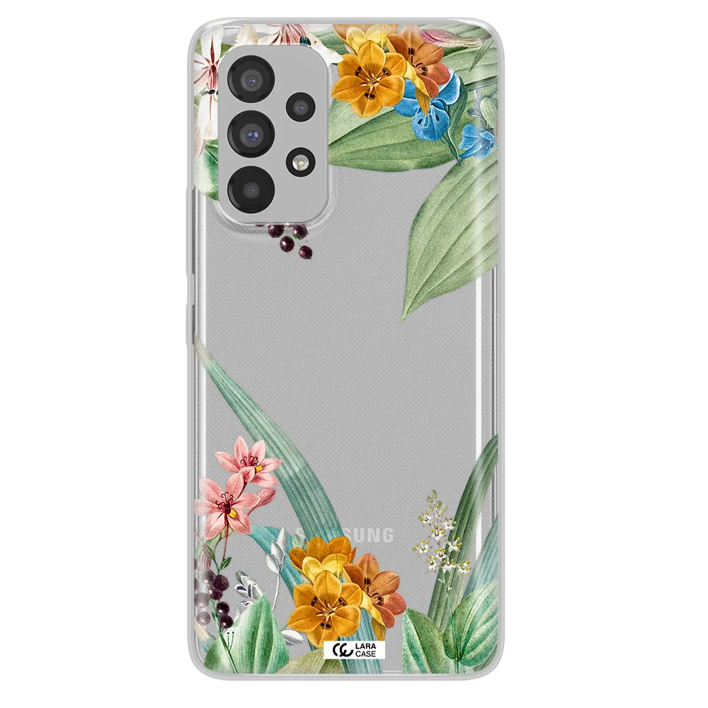 Summer Flower Vector Samsung A73 Clear TPU Case