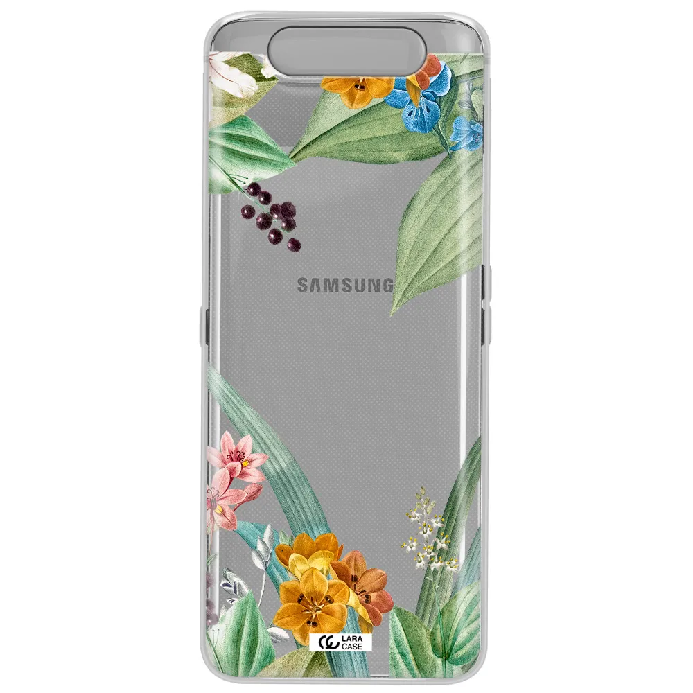 Summer Flower Vector Samsung A80 Clear TPU Case