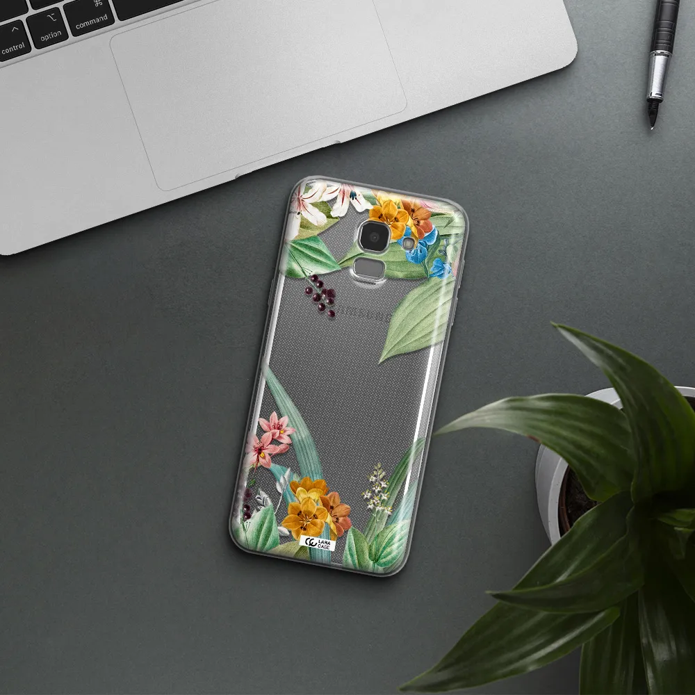 Summer Flower Vector Samsung J6 Clear TPU Case