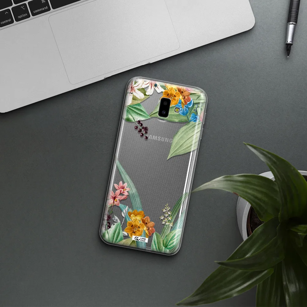 Summer Flower Vector Samsung J6 Plus Clear TPU Case
