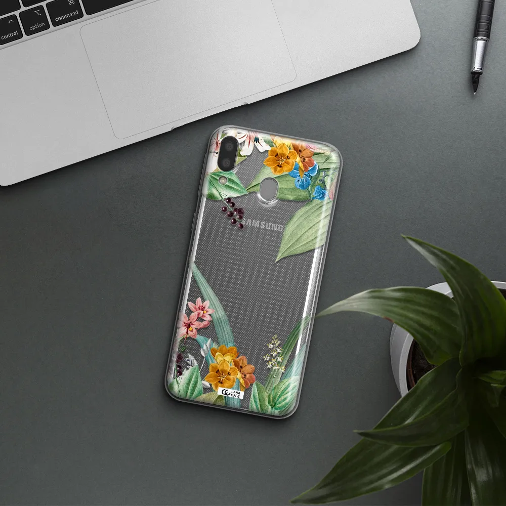 Summer Flower Vector Samsung M20 Clear TPU Case