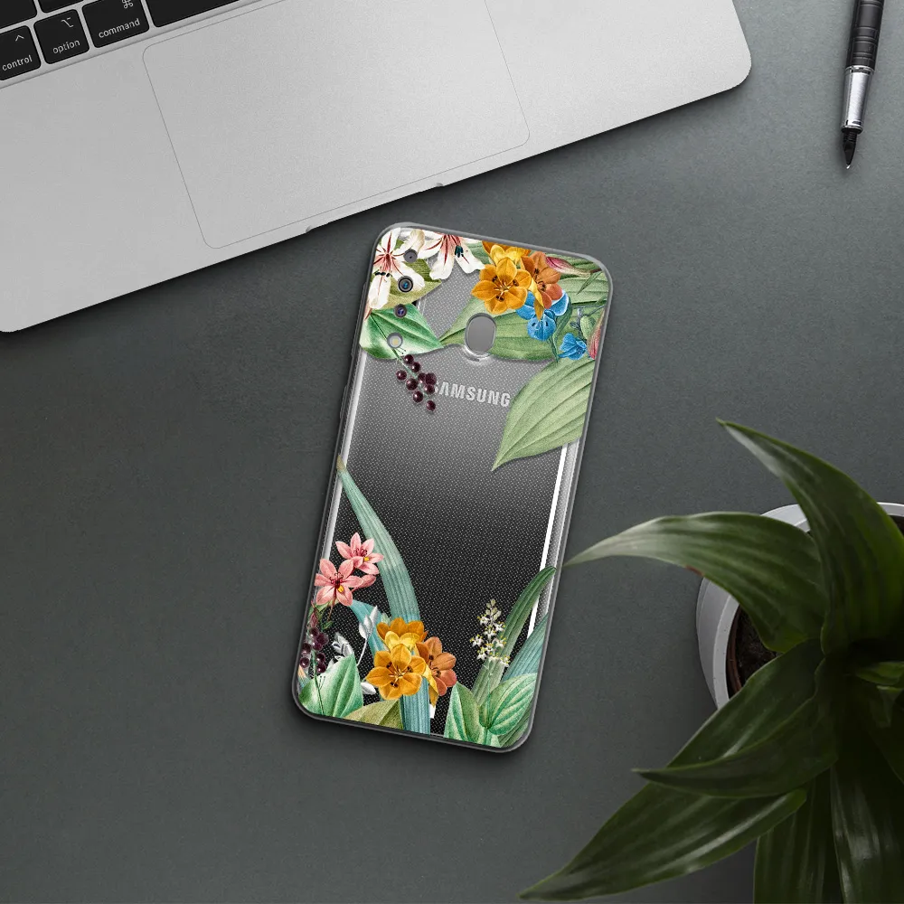 Summer Flower Vector Samsung M30 Clear TPU Case