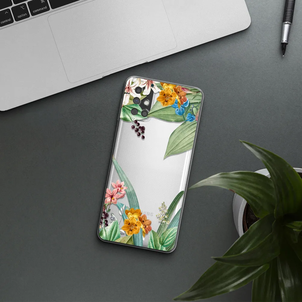 Summer Flower Vector Samsung M31S Clear TPU Case