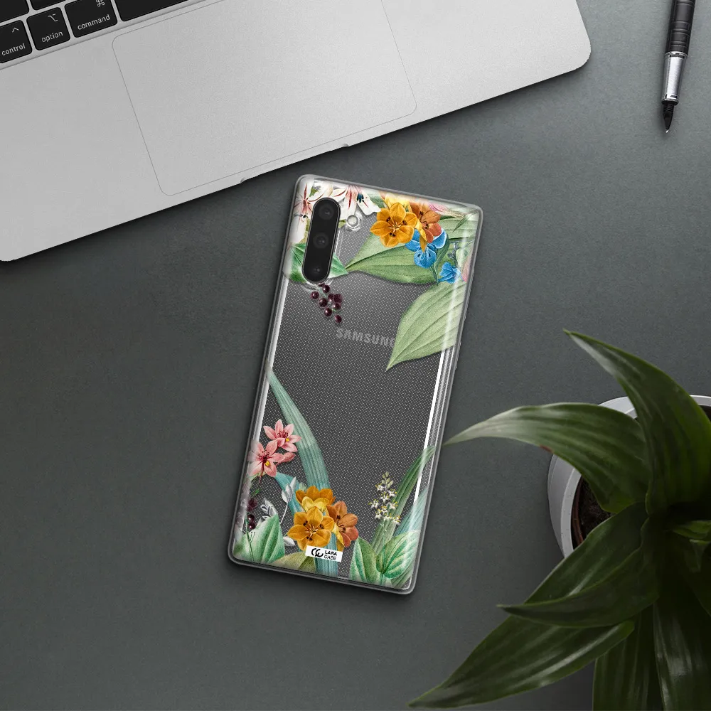 Summer Flower Vector Samsung Note 10 Clear TPU Case