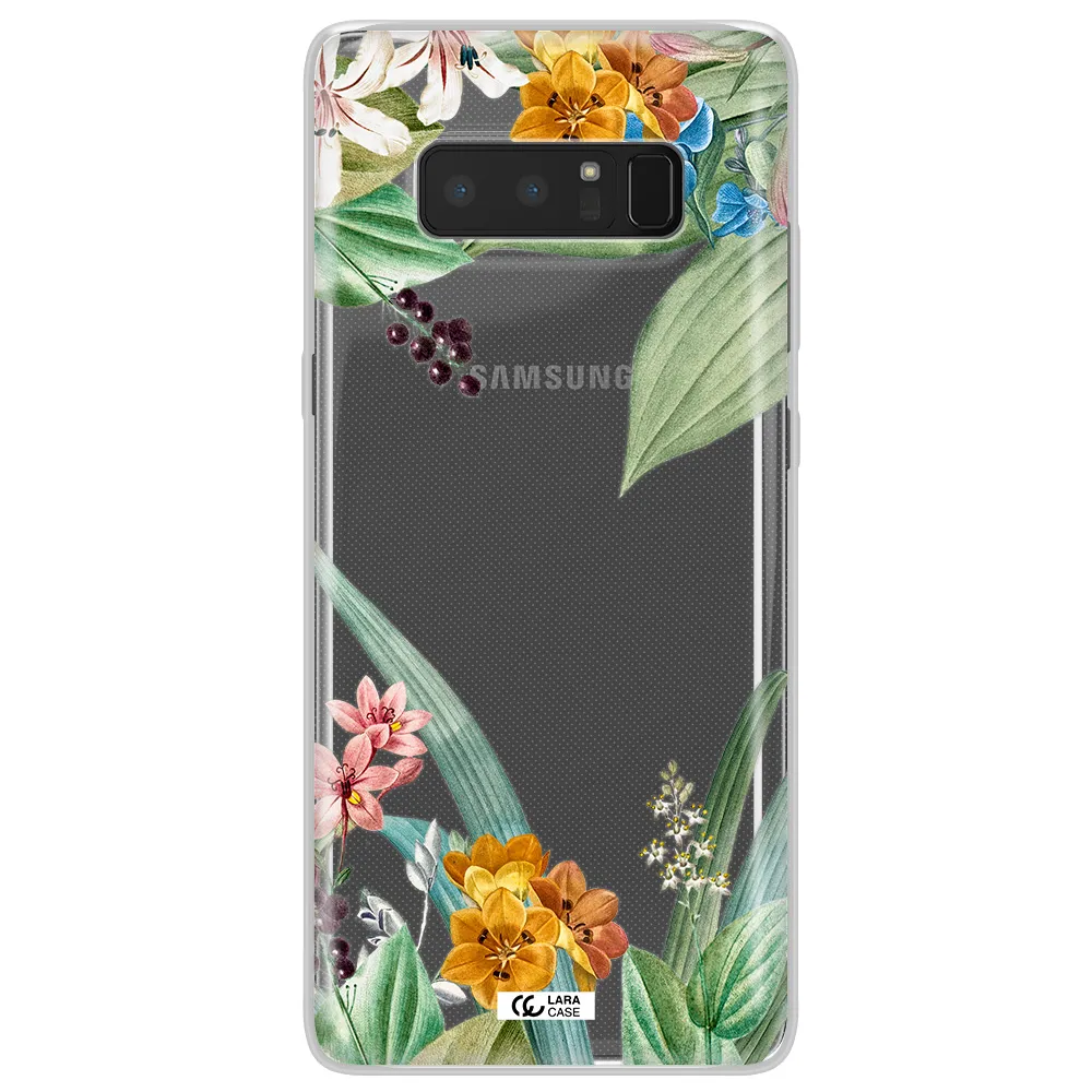 Summer Flower Vector Samsung Note 8 Clear TPU Case