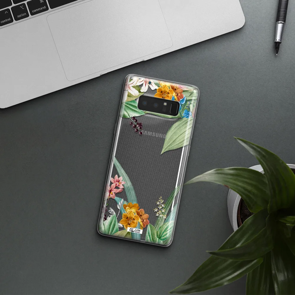 Summer Flower Vector Samsung Note 8 Clear TPU Case